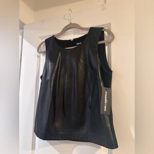 Karl Lagerfeld Black Leather Top